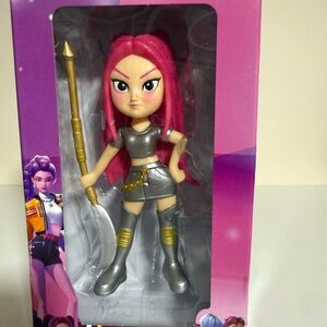 Warrior Doll with Pink Hair and Silver Outfit